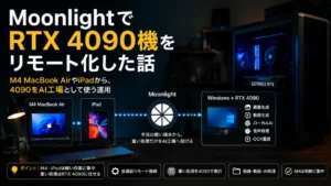 MoonlightでM4 MacBook AirやiPadからRTX 4090機をリモート操作する作業環境